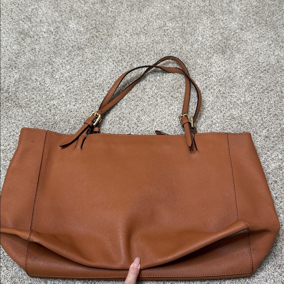 Tory Burch | York Buckle Tote in Tan Brown Leather - Picture 8 of 14